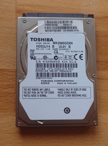 Toshiba sata hdd 250gb - sata,