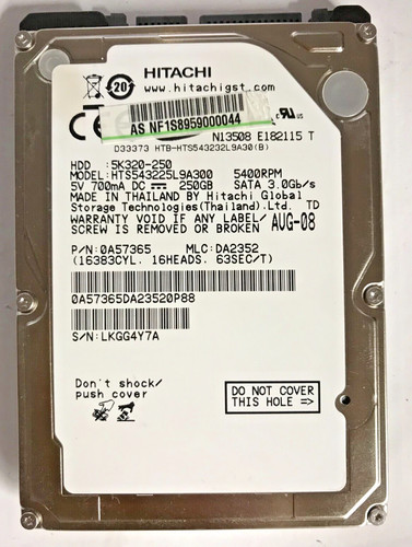 250 sata notebook - gb,