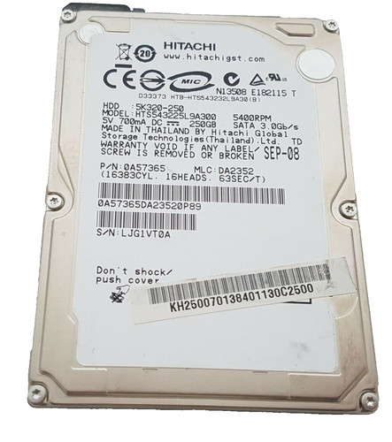 Hitachi hts543225l9a300 250gb - hitachi,