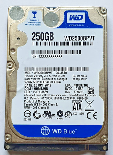 250 sata western digital - 250,