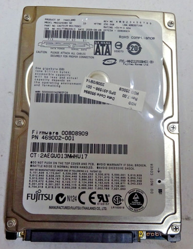 Fujitsu mhz2250bh 250 - 250, gb